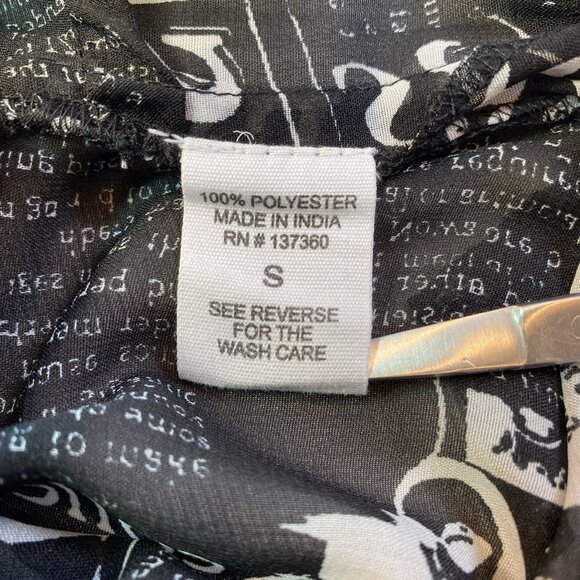 LIVE 4 TRUTH Fashion Newspaper Print Sheer Tunic Top Small City Artsy Journalism - Picture 13 of 15